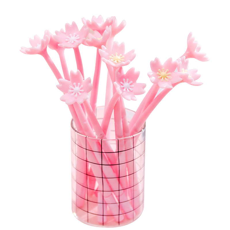 South Korea Creative Beautiful Cherry Blossom Neutral Pen Small Fresh And Lovely Flower Pen Student Exam Writing Signature Pen Pen Item Picture