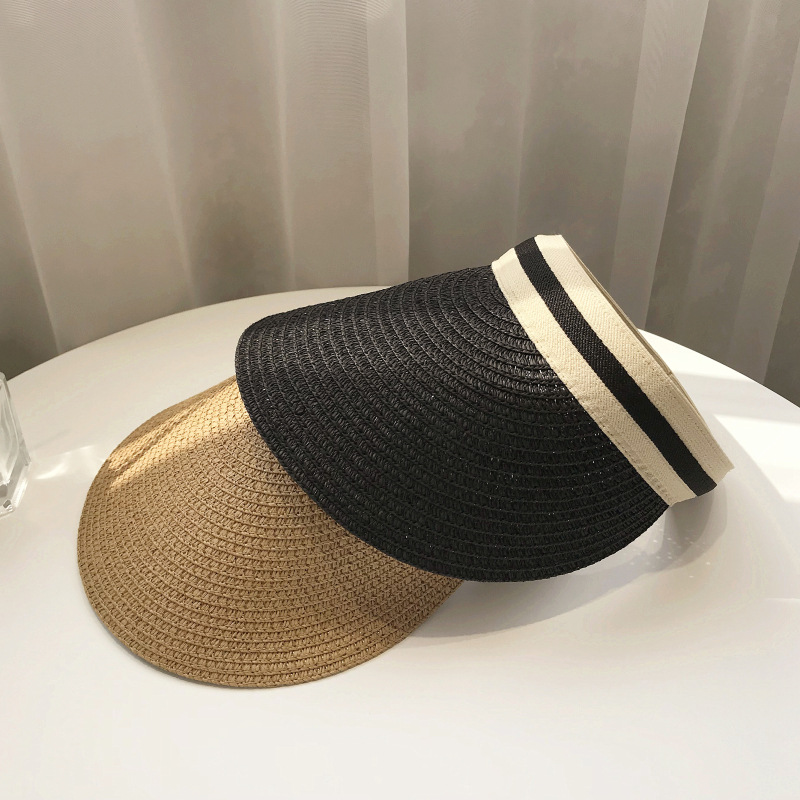 Empty Straw Hat Cap Children Summer Travel Outdoor Sun Beach Leisure Sunblock Sunshade Hat Wholesale details Picture