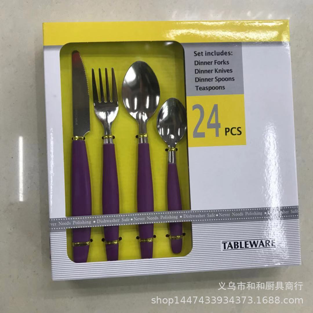 24pcs Western knives, forks and spoons exquisite box set of knives, forks and spoons Specification drawing