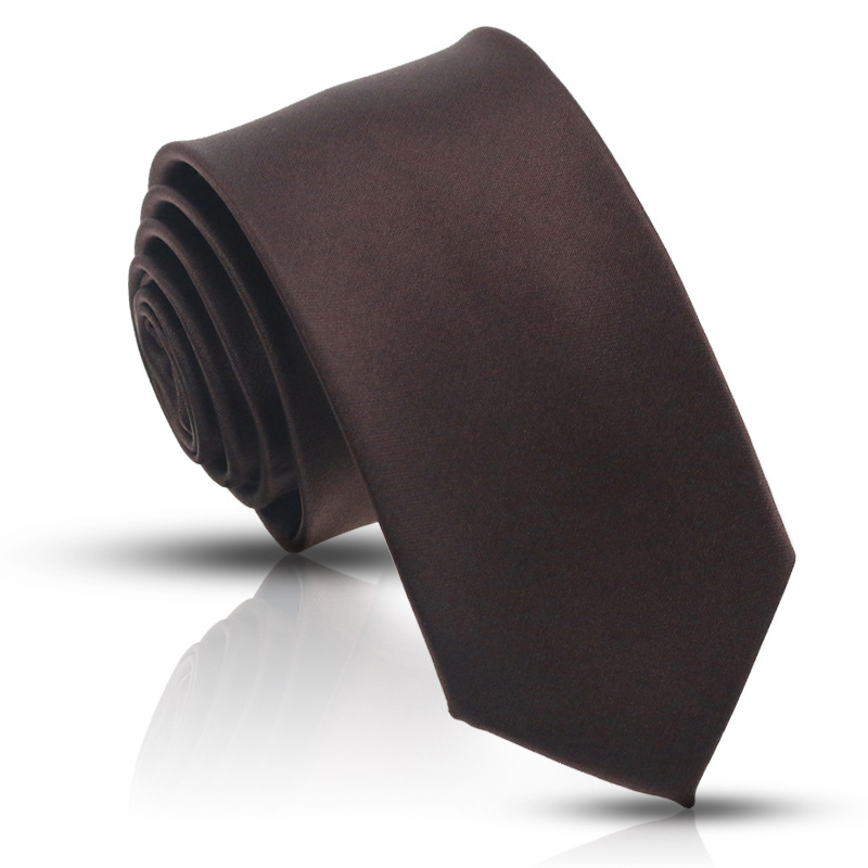 厂家现货供应定制商务装条纹高档6cm8cm涤丝咖啡色防水男士领带