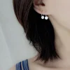 Ganjia Tongti S925 pure silver simple round piece earrings, elegant matte ear buckles, fashionable Hong Kong-style internet-famous ear rings Specification image