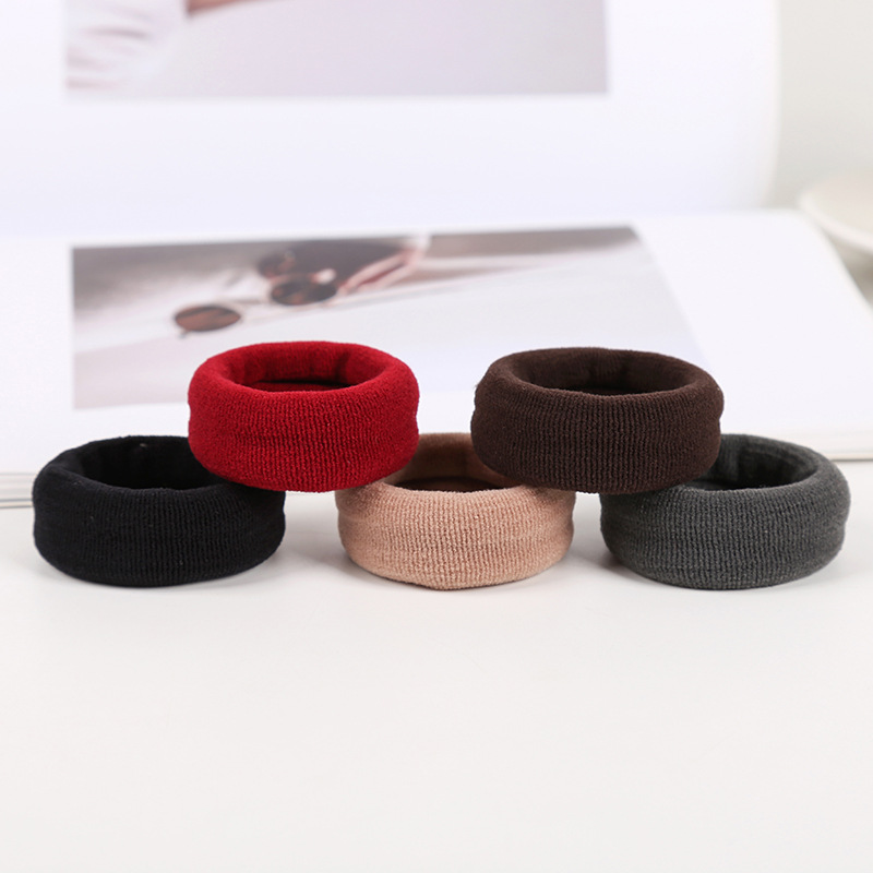 Boxed thickened and widened high-elasticity towel band, seamless fish-scale pattern hair tie, rubber band, leather cover, hair band pic 52