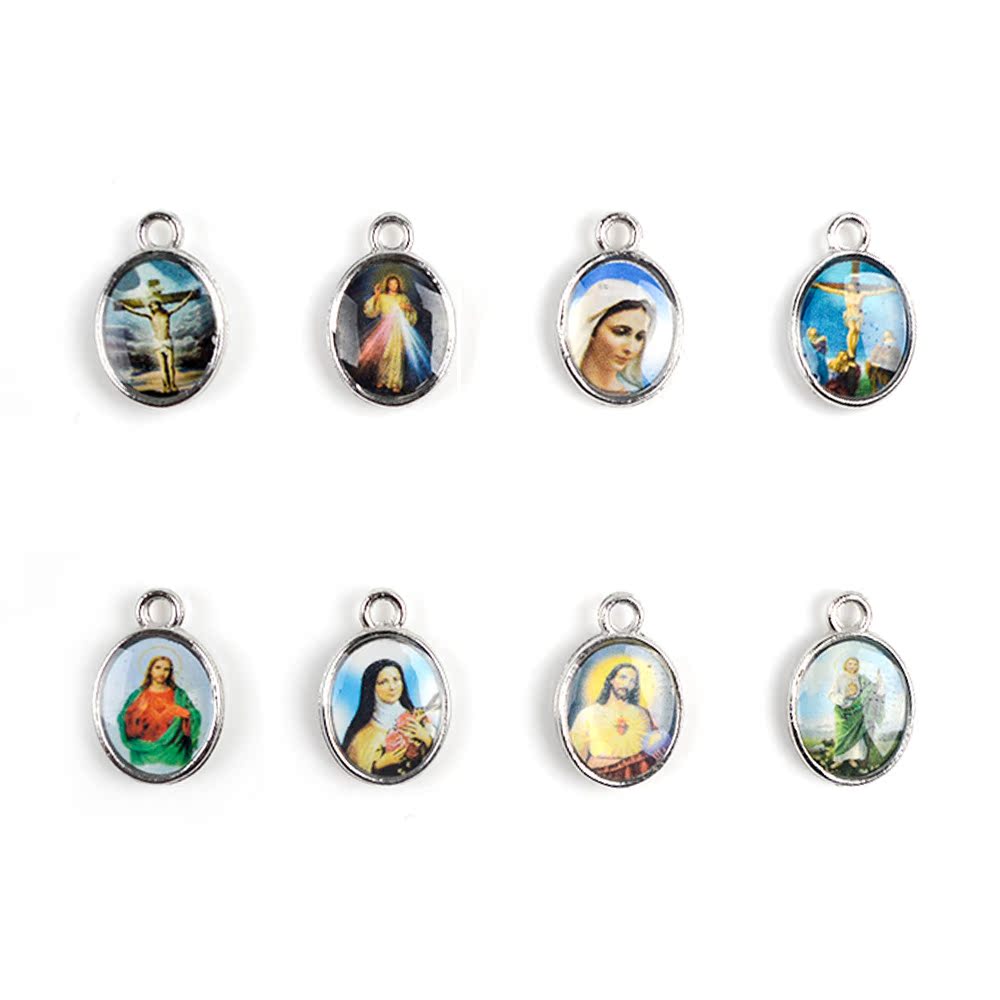 Europe And The United States Foreign Trade Hot Drop Oil Stickers Religious Figures Jewelry Accessories Small Pendant Necklace Bracelet Matching Accessories Manufacturers Wholesale