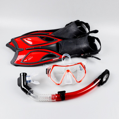 Manufacturer Snorkeling Three-Piece Toughened Glass Diving Mask Flipper Respirator Silicone Snorkeling Three Treasure Specification drawing