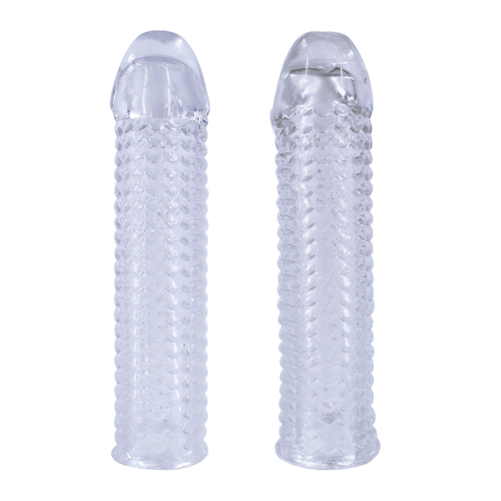Fish-scale crystal cover for men, extended and thickened cover, sex toys, Wolf tooth cover full figure