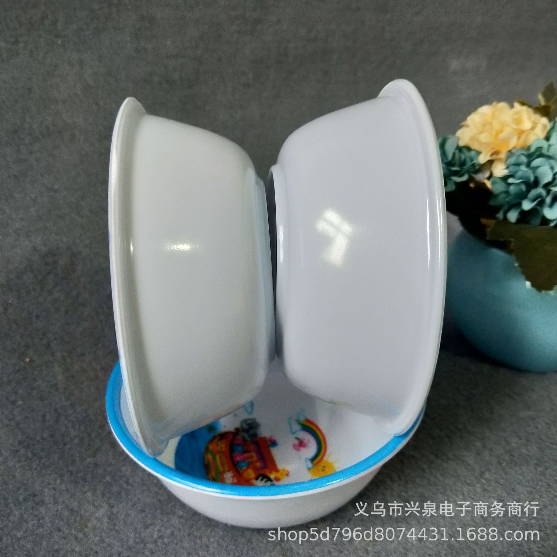 【 Zone 3-9 】8813 Children's bowls, 600 yuan per box, one-yuan store, children's bowls, plastic melamine bowls, children's rice bowls, wholesale at one or two yuan Item Picture