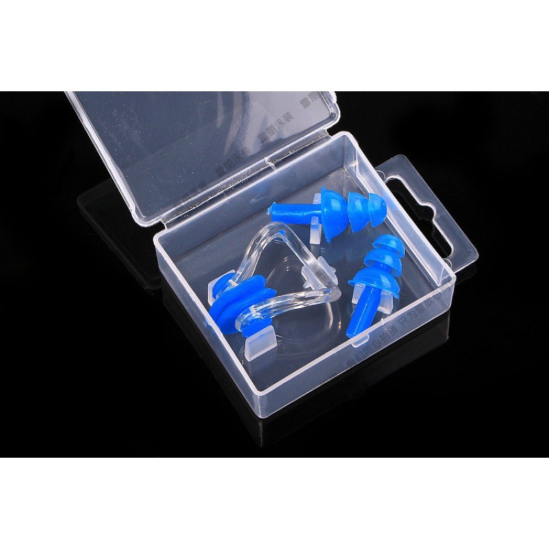 Swimming Diving Special Waterproof Silicone Earplugs Silicone Nose Clip High-Grade Box Imported Silicone Wholesale Specification drawing