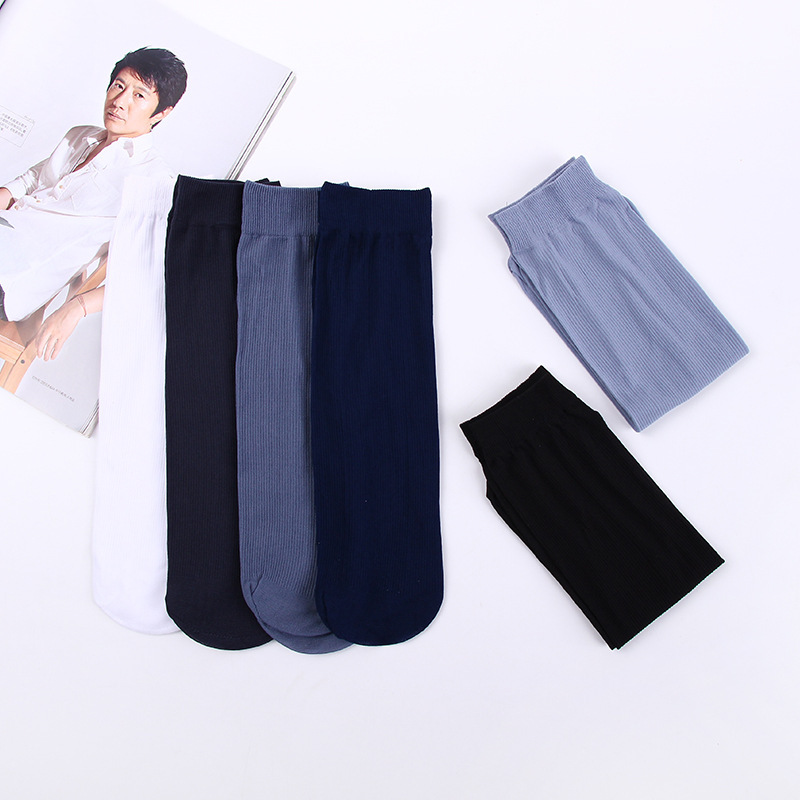 Socks spring and summer new men's short stockings summer thin business ice silk bamboo fiber tube socks breathable men's socks wholesale details Picture