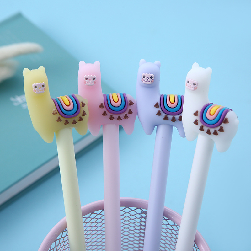 Korean stationery ZF2168 Cute big-eyed alpaca gel pen, creative primary school signature pen manufacturer wholesale