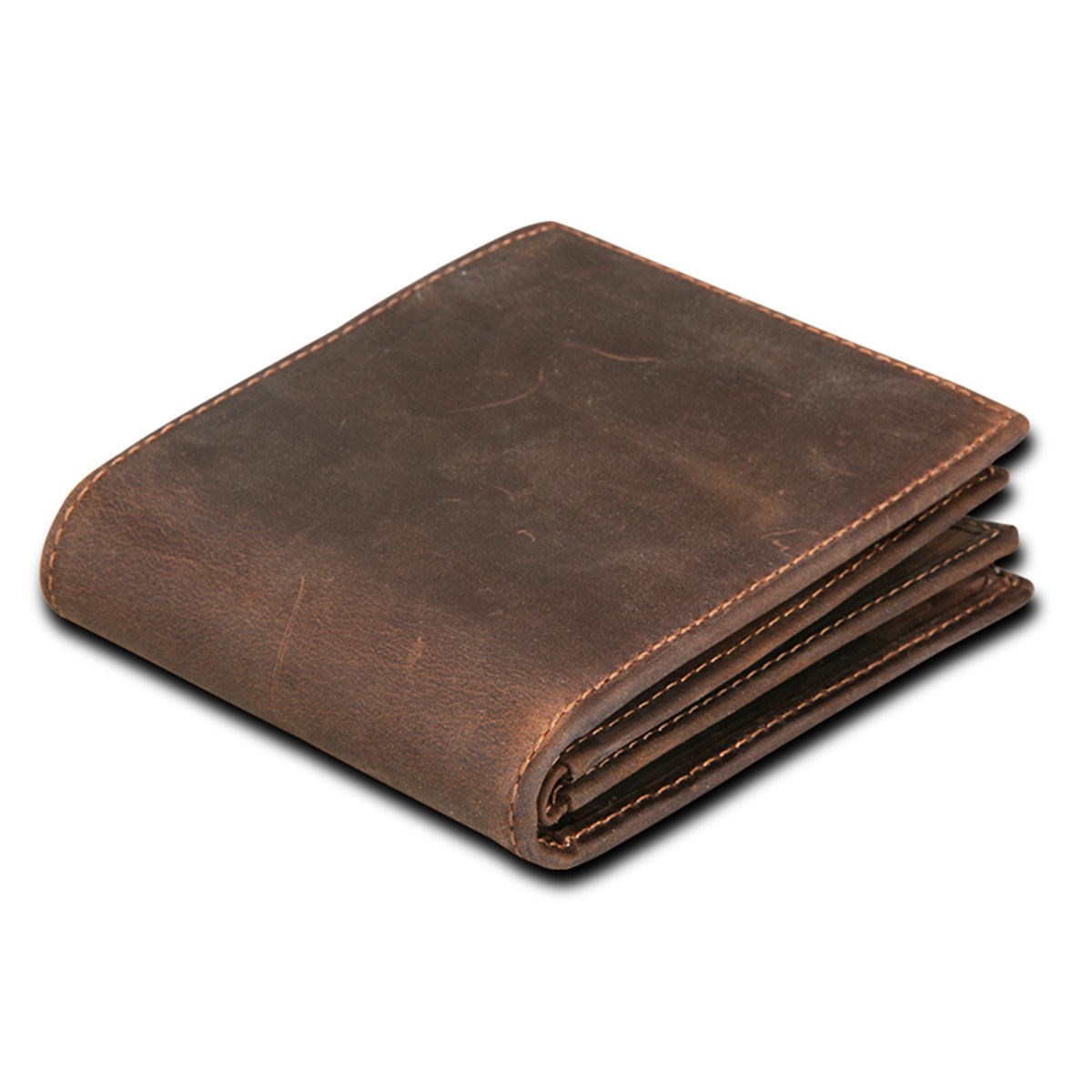 Hot Foreign Trade New Anti-Theft Brush Rfid Men's Wallet Leather Wallet Crazy Horse Leather Short Leisure Wallet details Picture