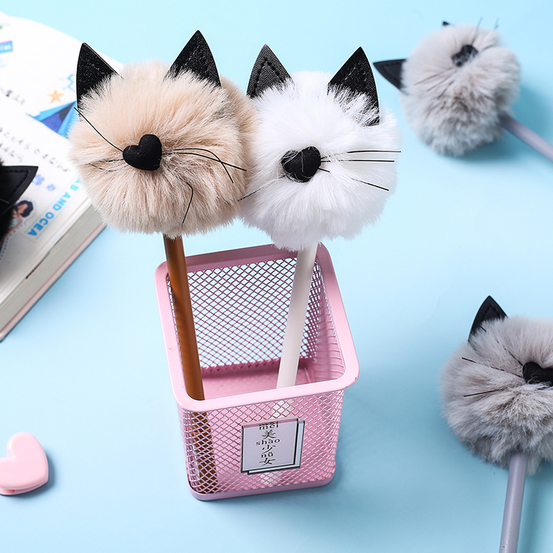 Zhongfan ZF2069 Plush cat Gel Pen, cute meow Meow shaped Pen, student stationery gel pen manufacturer wholesale details Picture