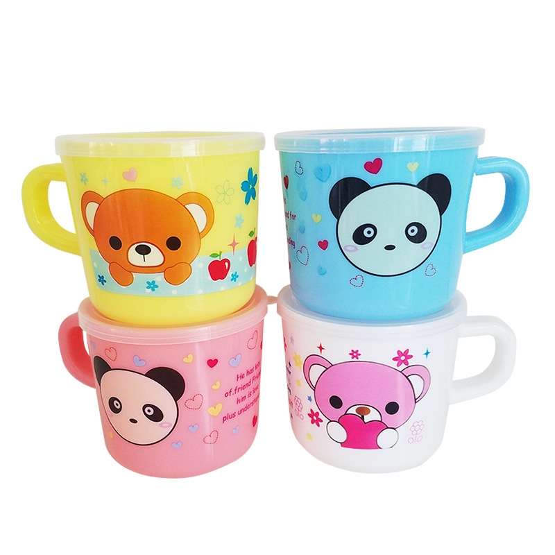Baby drinking cup Baby cartoon gift milk training cup Baby drinking cup Gargle cup full figure
