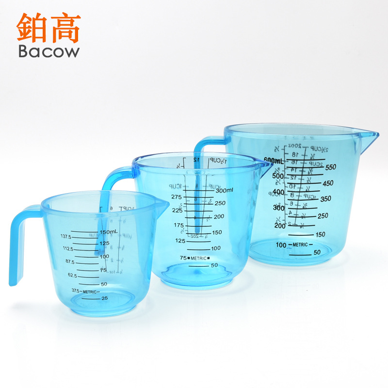 Baking tools, plastic transparent measuring cups, ps large-capacity measuring cups, 600ml, kitchen graduated cups, 300ml details Picture