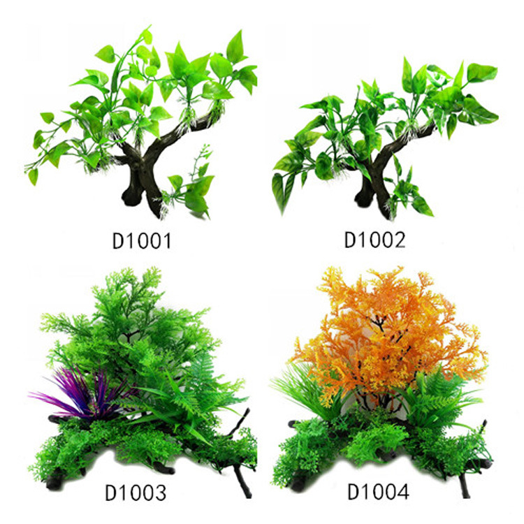 Aquarium simulation water plant fish tank landscape decoration, multiple styles and colors of simulation plastic water plant fish tank sets details Picture