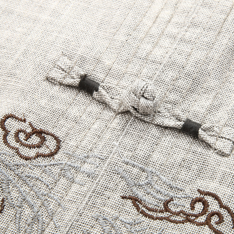 Summer Old Short Sleeve Linen Tang Suit Male Chinese Style Large Size Hanfu Cotton Linen Suit Chinese Dish Buckle Dad Suit Specification drawing