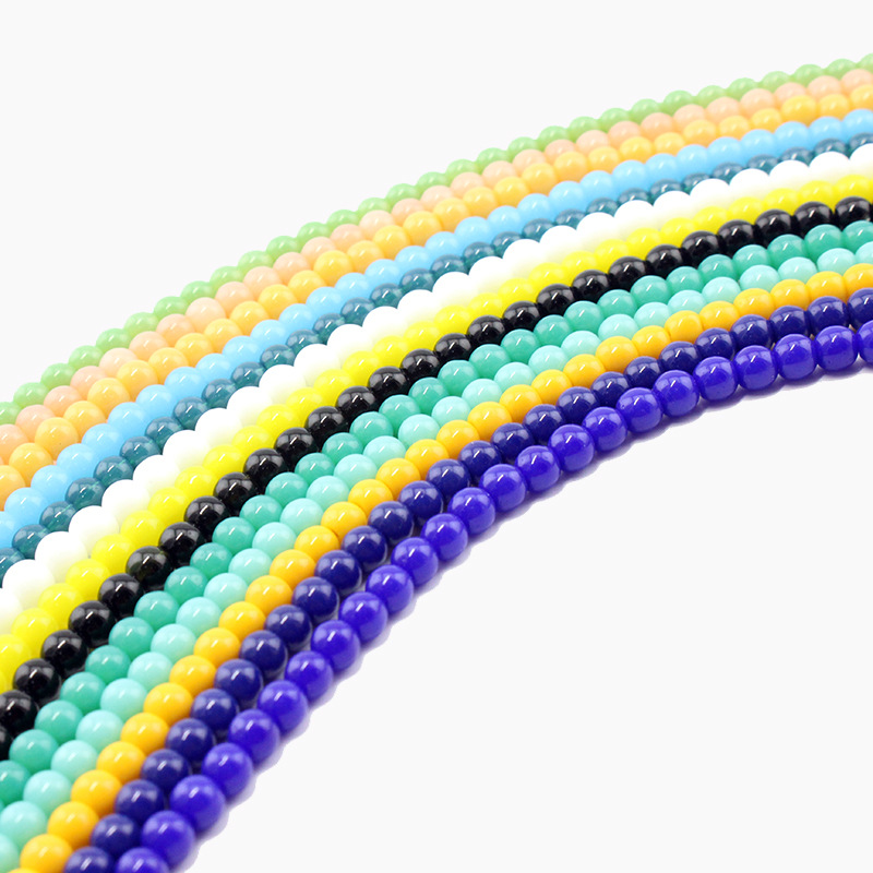 Natural 6Mm Perforated Glass Beads Primary Color Does Not Fade Solid Color Round Beads Loose Pearl Beads Jewelry Accessories Large Price Specification drawing