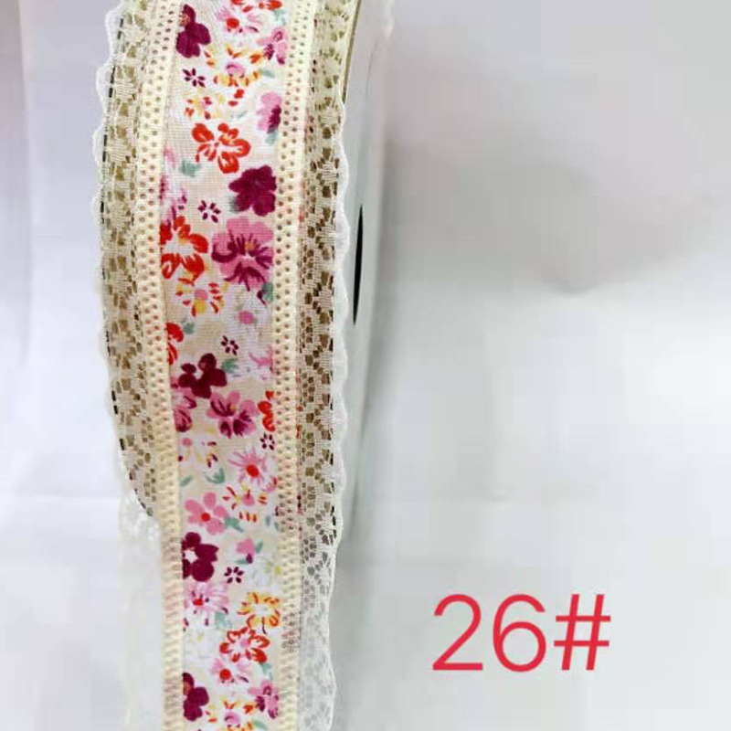 Double-sided lace retro style polyester webbing clothing accessories, ultrasonic embossed webbing, festival gift packaging webbing details Picture