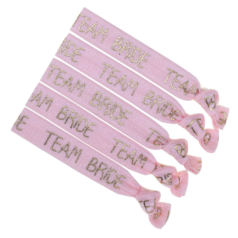 Manufacturers Direct Spot Bride Elastic Bag Side Band Knot Hair Band Hot Gold Printing Elastic Wholesale 1.5Cm Specification drawing