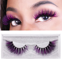Factory Direct Handcrafted clear stem false Eyelashes Soft color cos Eyelashes 9D Color Mink fur false eyelashes