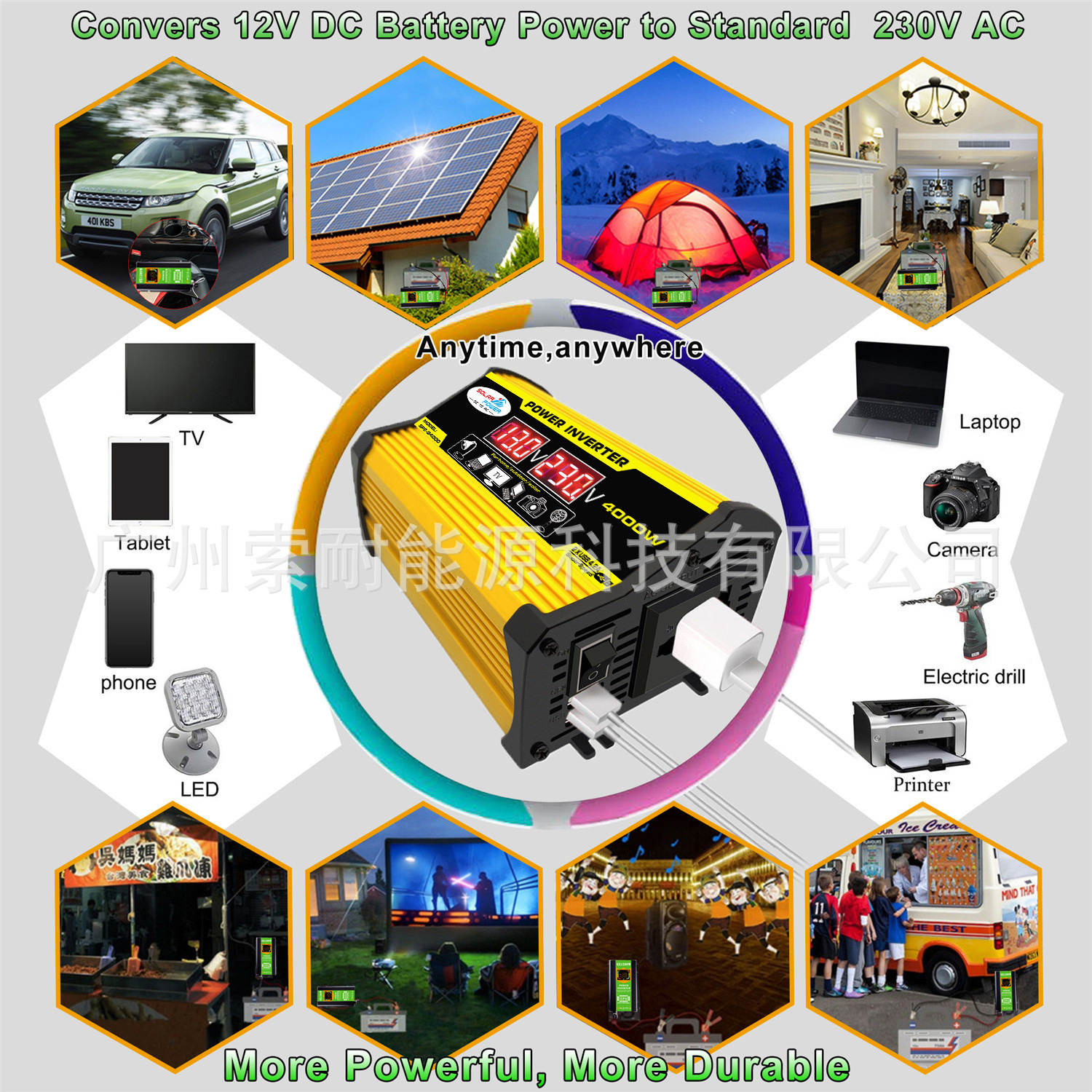 Legend II Car inverter 300W 12V to 220V/110V Cross-border Inverter with voltage display pic 6