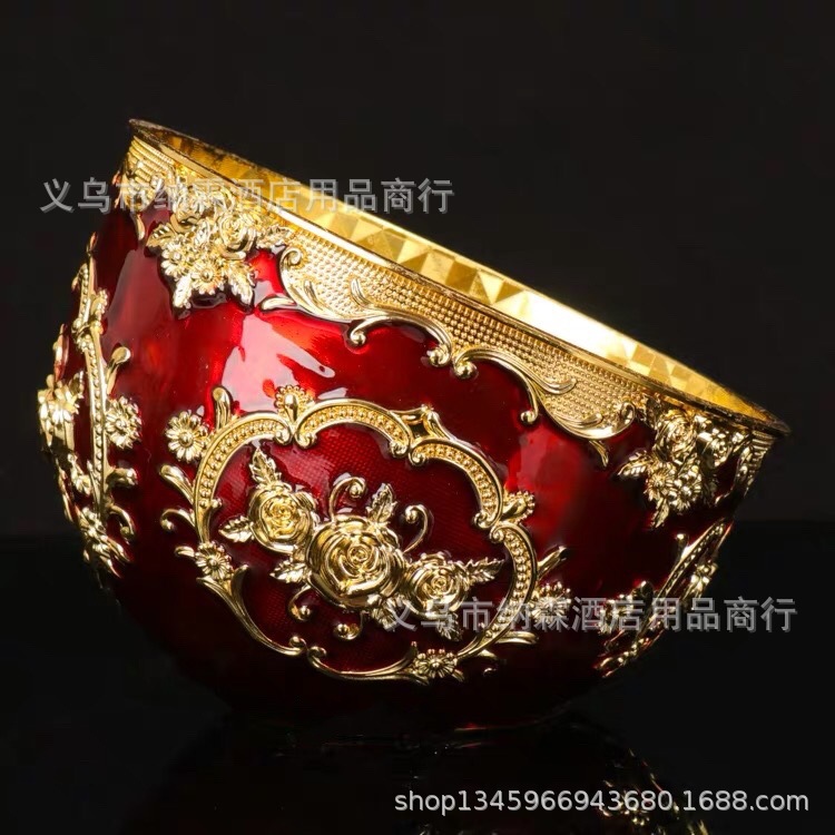 New Silver Plated Metal European Zinc Alloy Hotel Ktv Desktop Shell Carved Garbage Bowl Peel Bowl Ice Bucket details Picture