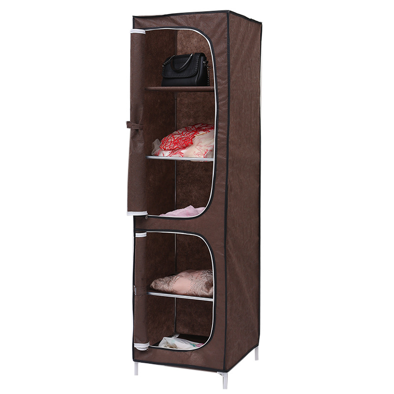 Simple reinforced folding wardrobe Hanging cloth storage cabinet Home dust closet zipper non-woven wardrobe Application Scenario