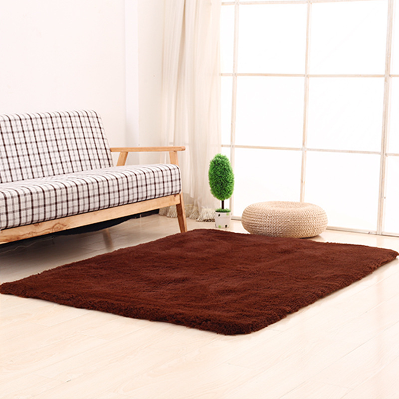 Ins Wind Solid Color Long Hair Gradient Tie-Dye Carpet Household 4.5Cm Thick Bedroom Bed Blanket Dirt Resistant Living Room Carpet details Picture