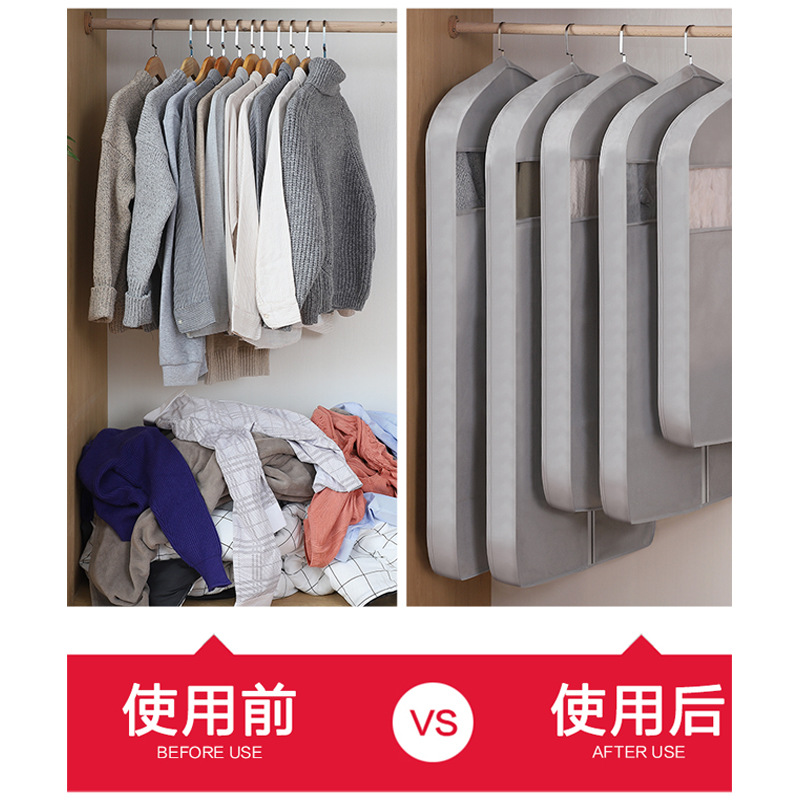 Clothing Dust Cover Hanging Transparent Dust Bag Household Wardrobe Coat Cover Clothing Dust Suit Cover Hanging Bag Specification drawing