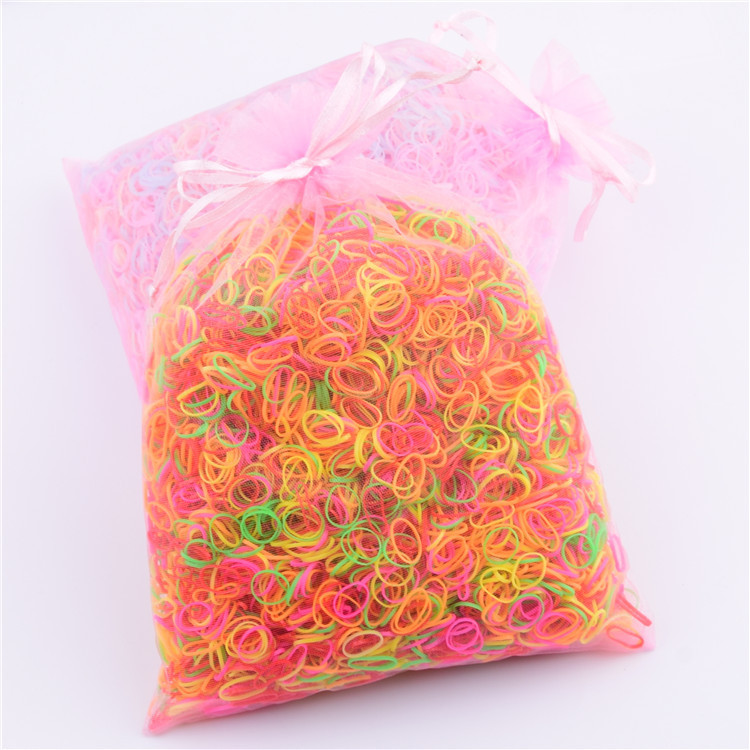 Exquisite sandbags in large quantities, disposable rubber bands, children's rubber bands, commonly used for braids, transparent and colorful rubber bands, hair bands details Picture