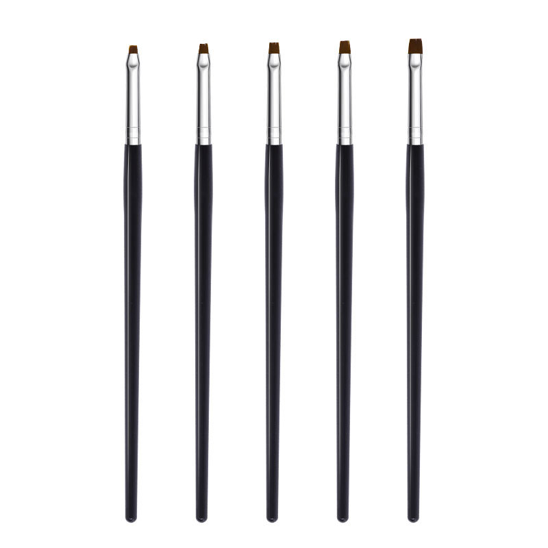 Conjunto de cepillos de uñas conjunto de 5 piezas barra negra completa fototerapia tirador de línea método fototerapia uñas puntos de aplicación broca ojo de gato imanes herramientas de uñas Specification image