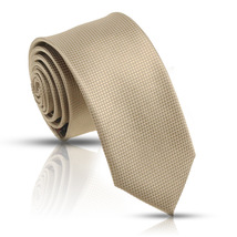 厂家现货供应定制商务装条纹高档6cm8cm涤丝男士浅棕色防水领带