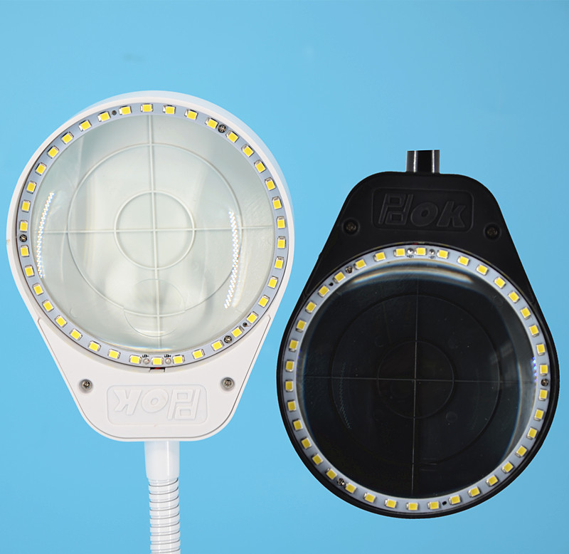 Small desktop magnifying glass with light PD-4S reading and maintenance, dual lenses of mother and child, 10x and 20x working LED desk lamp Specification image