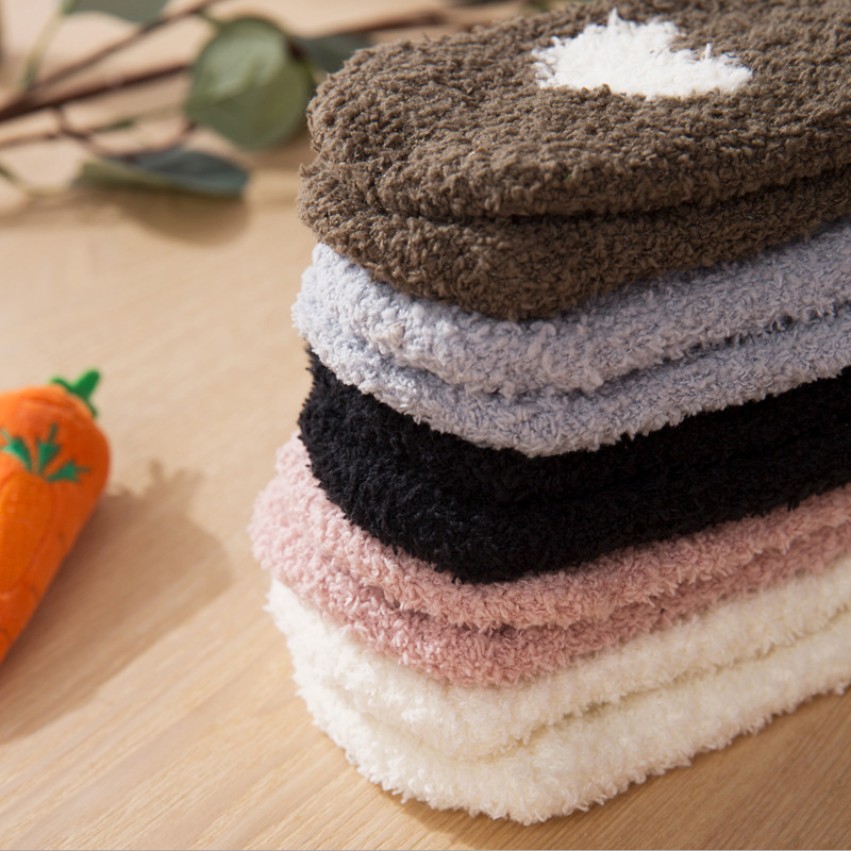 Winter coral fleece socks for women, mid-calf warm and cute cartoon style thickened series sleep home socks, beautiful and full of charm Specification image