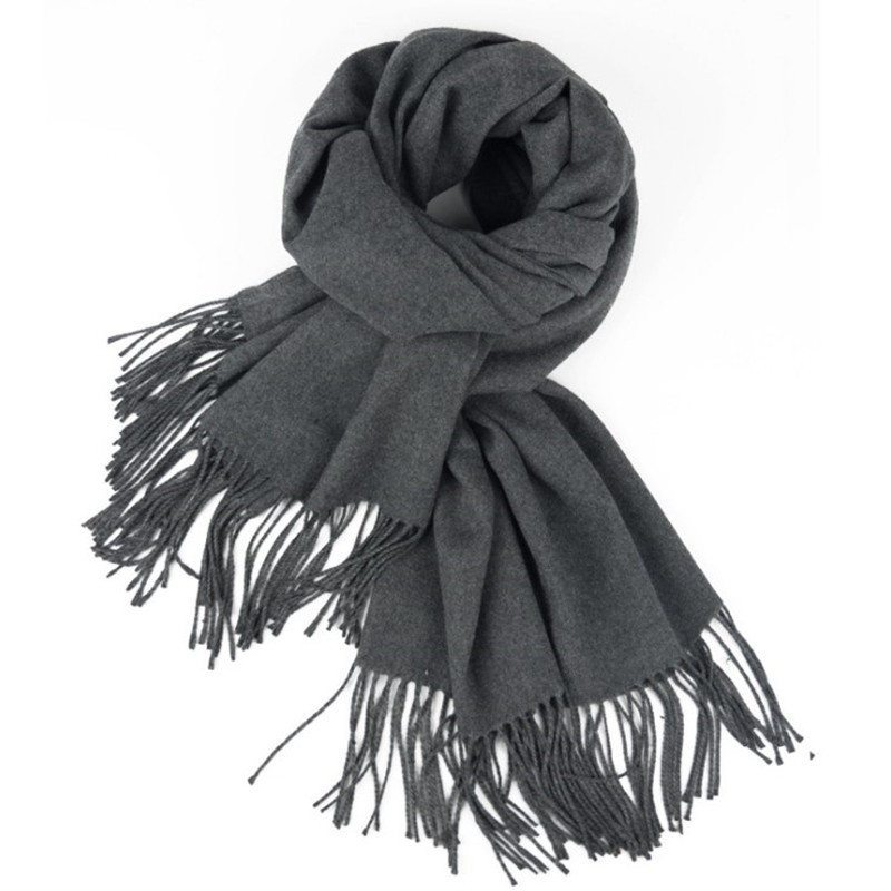 Red Scarf Warm Shawl Men And Women Solid Color Imitation Cashmere Scarf New Fringe Monochrome Women's Scarf Winter Application Scenario