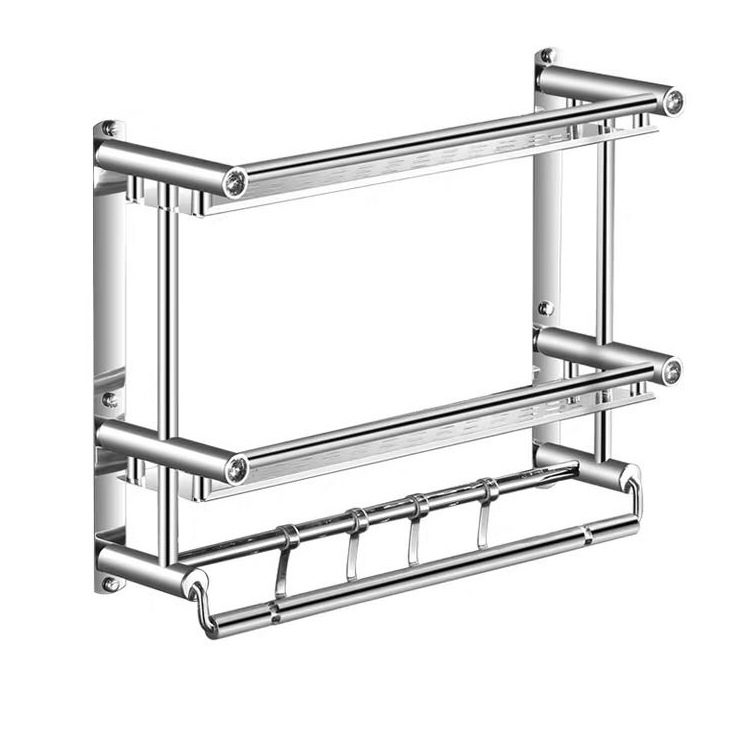 Non-perforated towel rack, stainless steel single-layer storage rack, bathroom bath towel rack, bathroom towel rack, stainless steel storage rack, stainless steel towel rack, kitchen and bathroom supplies, bathroom supplies one-piece consignment storage rack Item Picture