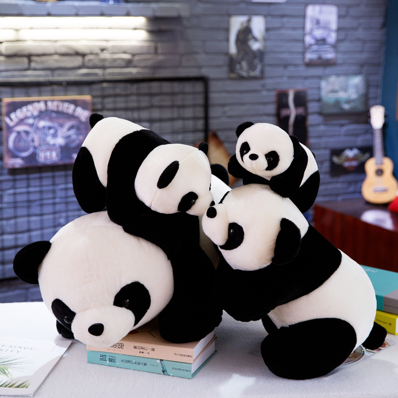 可爱趴款熊猫公仔国宝动物园毛绒玩具玩偶摆地摊仿真毛绒玩具LOGO详情图1