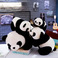 可爱趴款熊猫公仔国宝动物园毛绒玩具玩偶摆地摊仿真毛绒玩具LOGO图