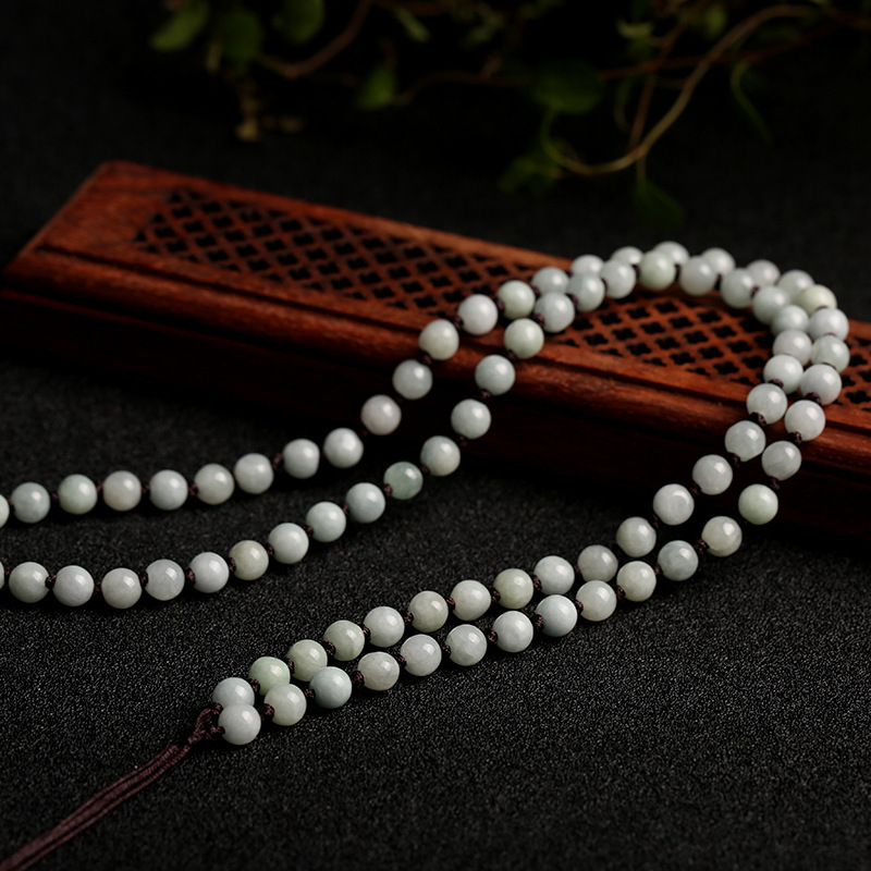 Natural jade beads, 5mm hand-woven jade pendants, jade pendants, necklaces, ropes, men's and women's pendants, hanging ropes Specification image