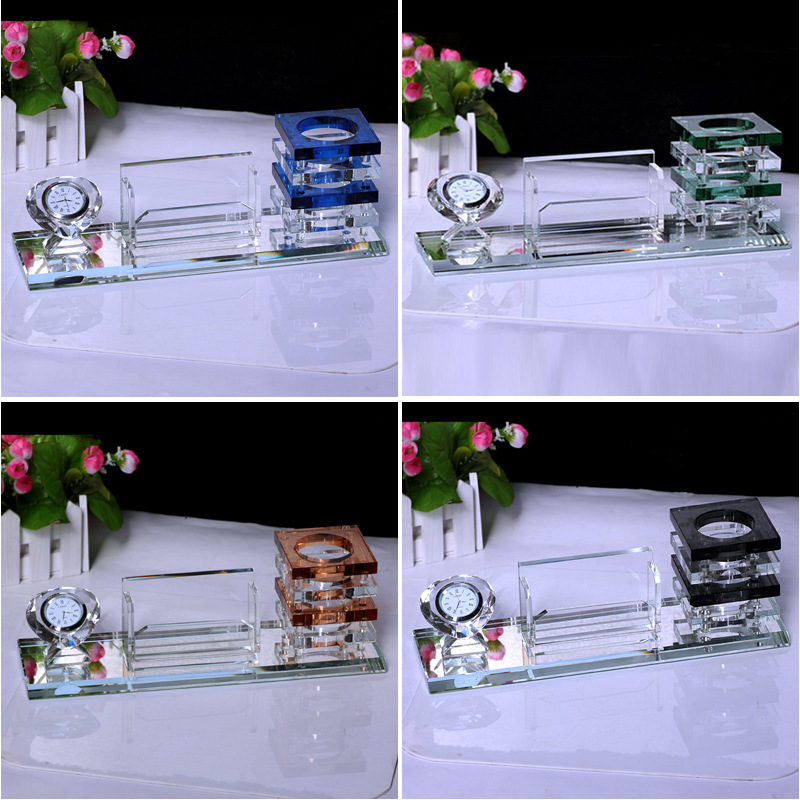 Crystal Gift Office Decoration Pen Holder Name Card Holder Arts And Crafts Company Activities Party Gift Souvenirs details Picture