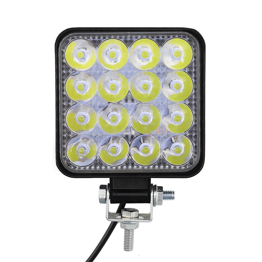 DXZ car LED working light Mini square 16 light 48W driver assistance light modified headlight spotlight head Specification drawing