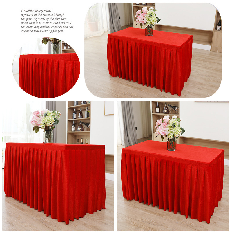 Hotel conference tablecloths, table skirts, rectangular office sign-in activity velvet tablecloths, tablecloths, table covers, and table skirts wholesale pic 13