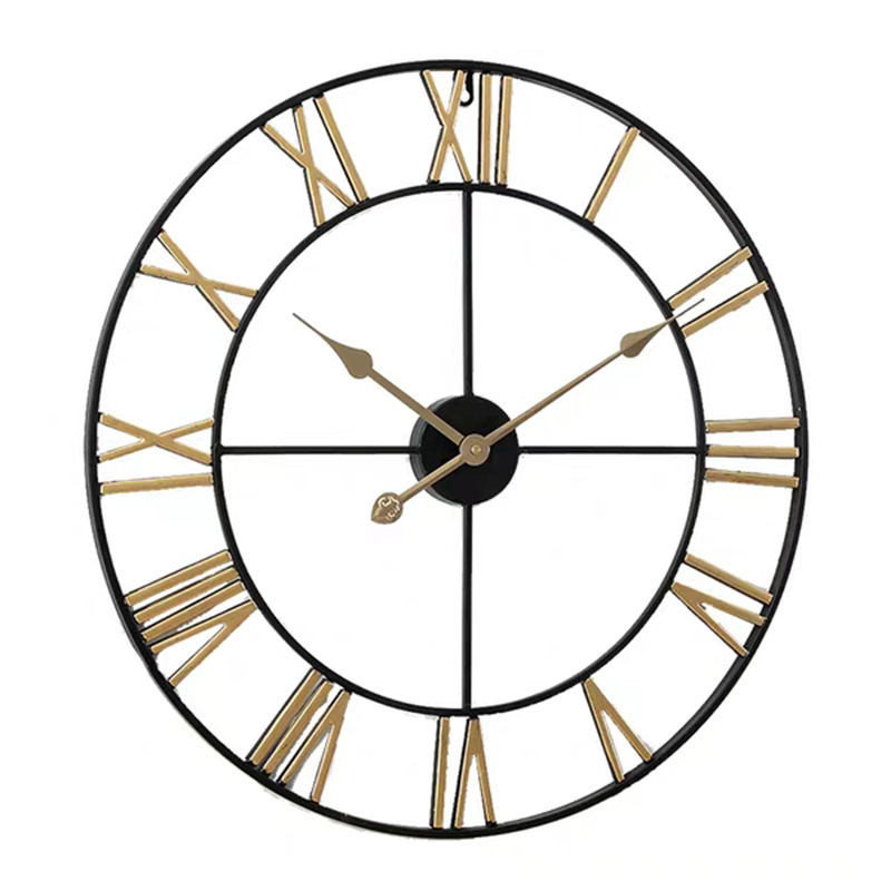 欧式挂表简约客厅时钟 铁艺静音数字挂钟 创意装饰钟表跨境clock详情图5