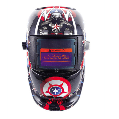 太阳能自动变光电焊 焊接面罩氩弧镜片美国队长盾牌贴花面罩详情图2