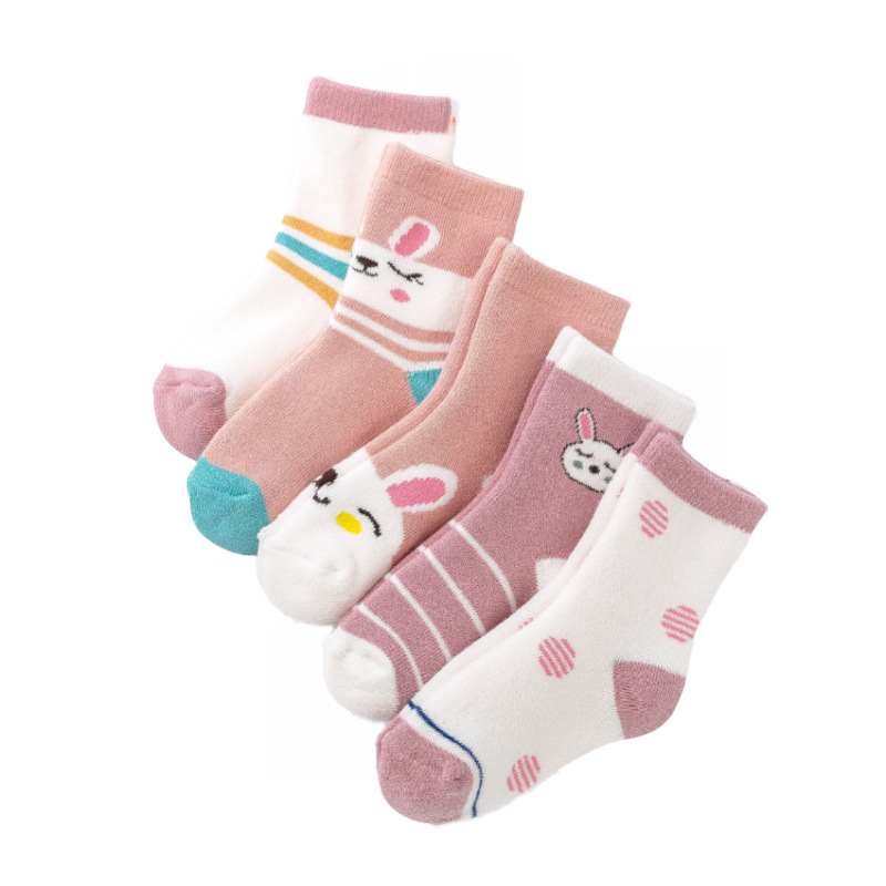 Otoño invierno nueva llegada nueva calcetines de peluche para niños engrosados 1-12 años niños y niñas calcetines de tubo medio suave caliente al por mayor Item Picture