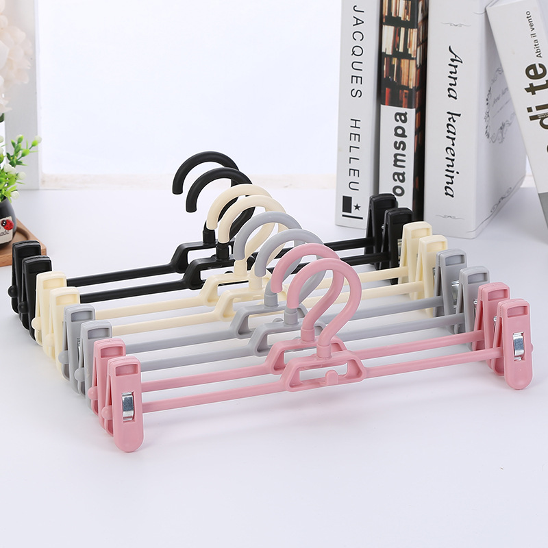 可旋转伸缩塑料裤架 多功能成人裤夹北欧色家用无痕裤架厂家直销白底实物图