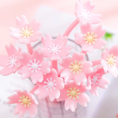 South Korea Creative Beautiful Cherry Blossom Neutral Pen Small Fresh And Lovely Flower Pen Student Exam Writing Signature Pen Pen