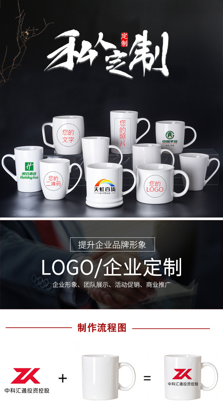 马克杯定制logo杯子陶瓷刻字印图家用咖啡杯订制创意伴手礼水杯子详情4