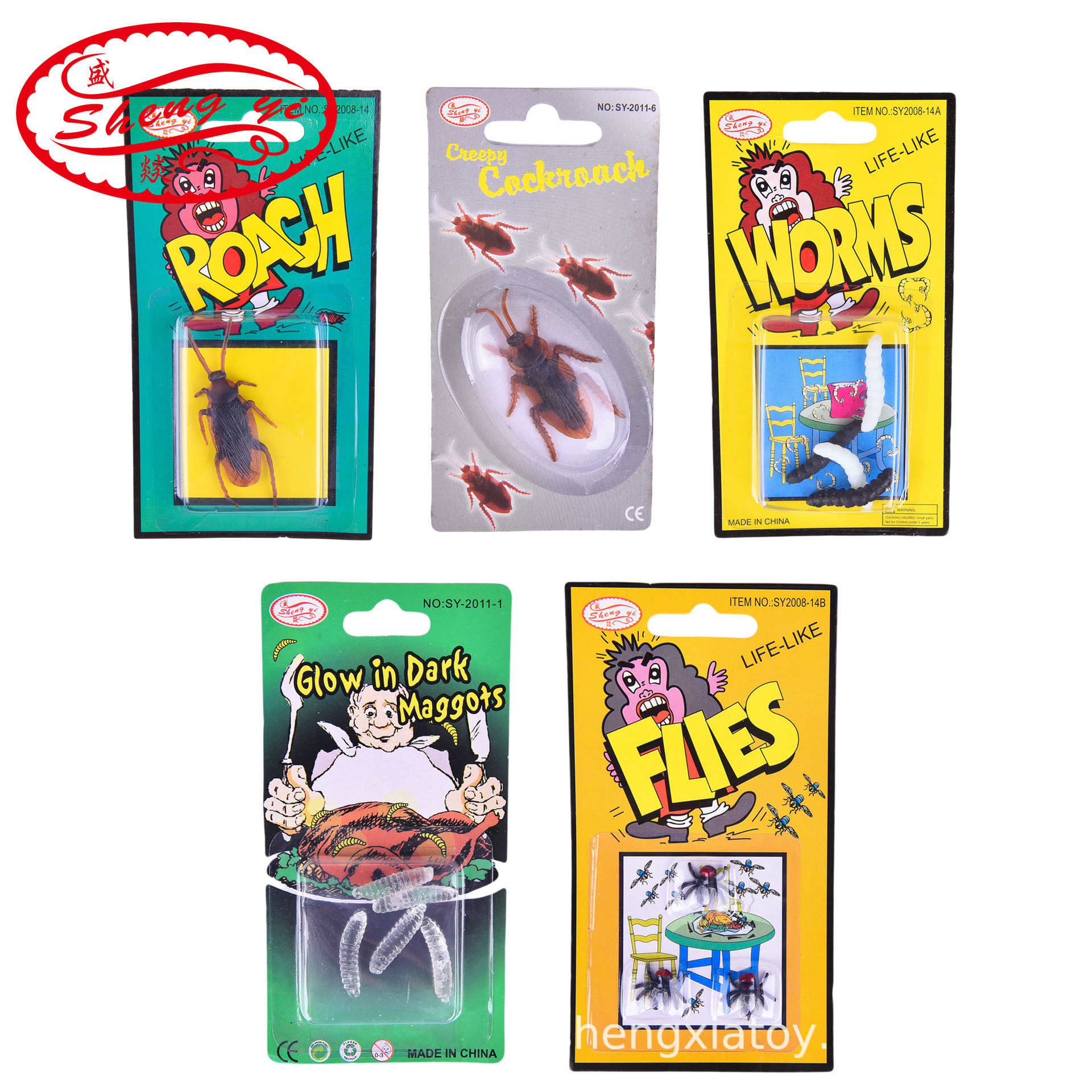 跨境整蛊恶作剧仿真昆虫模型道具新奇特整人夜光蛆虫蟑螂苍蝇玩具