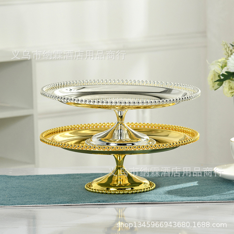 Baking Wedding Home Decoration European-Style Metal Plated Ktv Bar Fruit Tray Cake Inventory Heart Tray details Picture