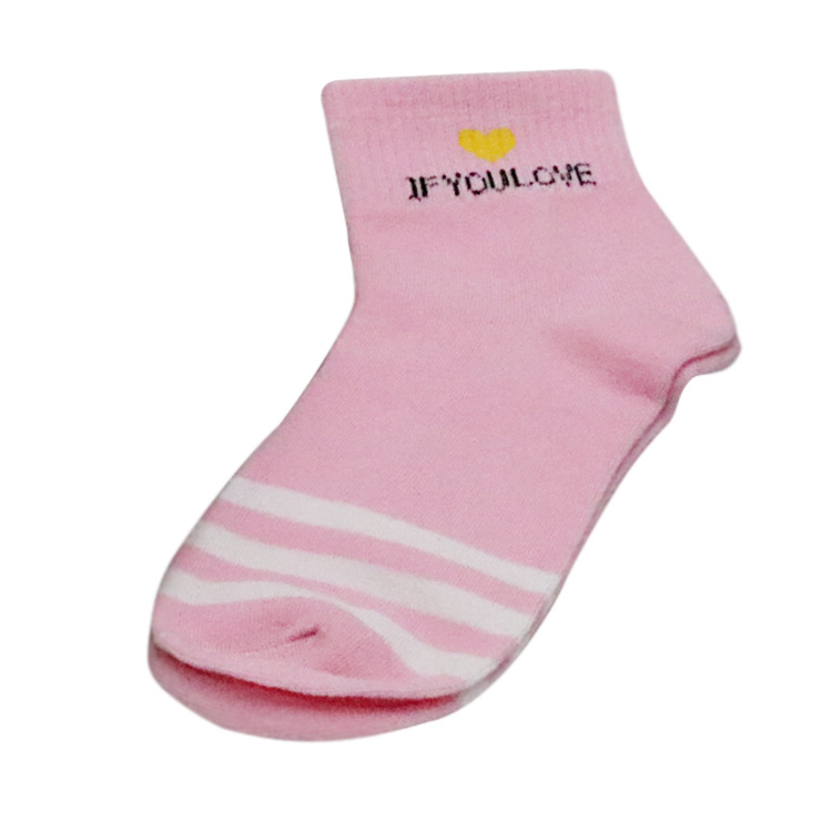 Women's mid-calf socks, women's striped cotton socks, solid color heart-shaped casual socks Item Picture